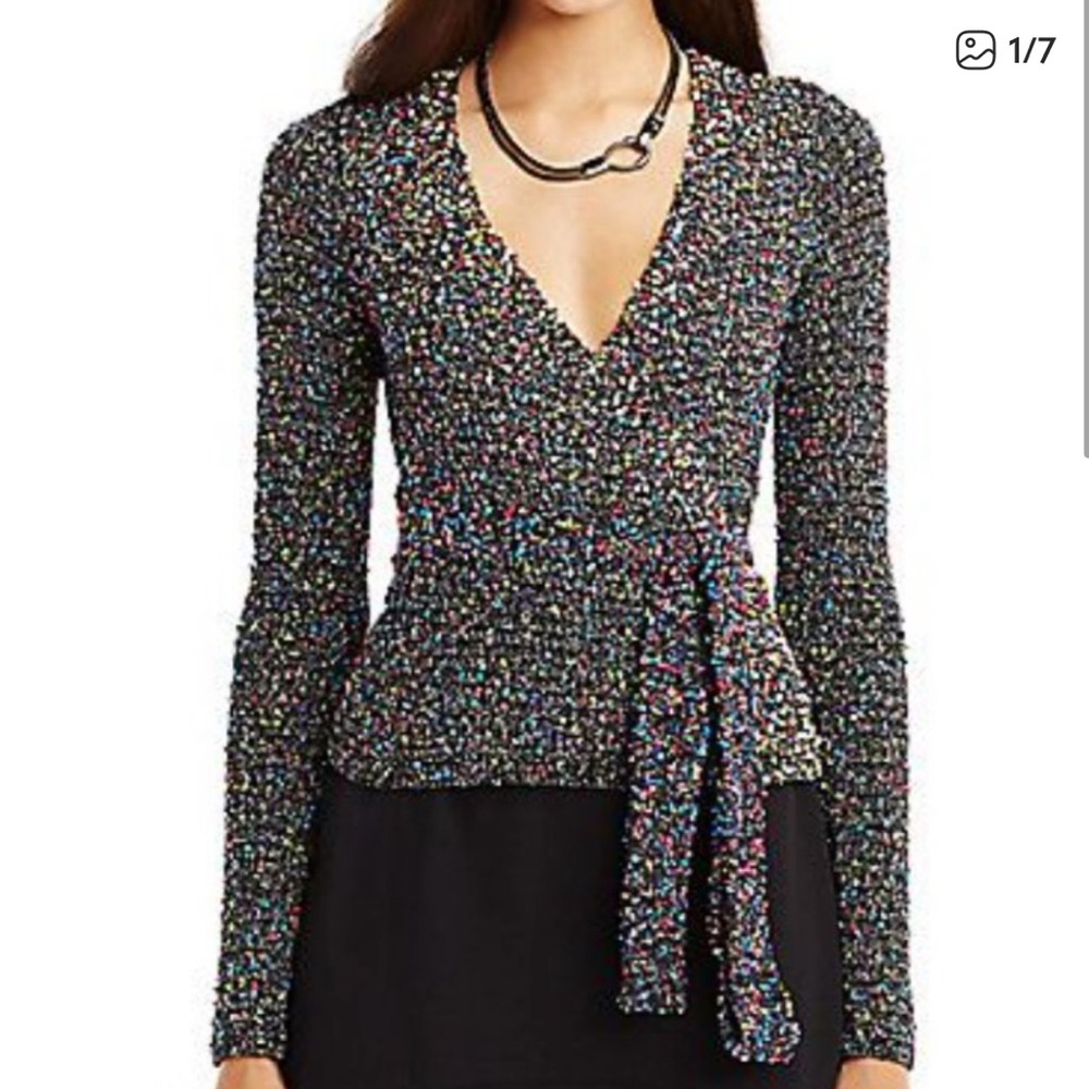Embellished Ballerina Wrap Sweater Diane von Furstenberg
